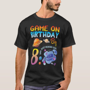 Camiseta Game On My Birthday Gamer Boy Has Just Reached Lev