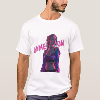 Camiseta Game On Neon Gamer Girl
