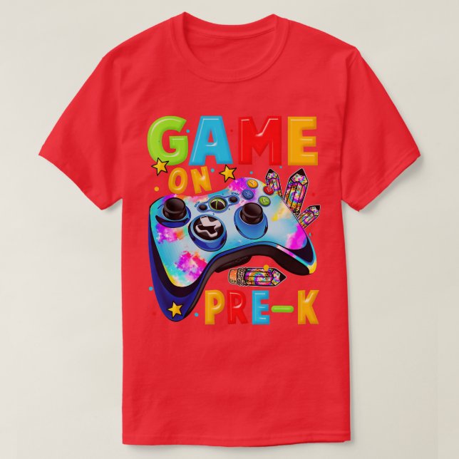 Camiseta Game On Pre-K Video  Gift First Day of PreSchool  (Diseño del anverso)