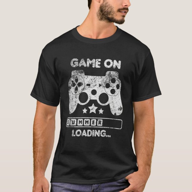 Camiseta Game On Summer Loading Last Day Of School Video Ga (Anverso)