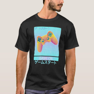 Camiseta Game On Video Game Controller Retro Vaporwave Japo