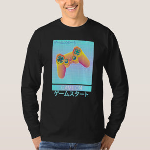 Camiseta Game On Video Game Controller Retro Vaporwave Japo