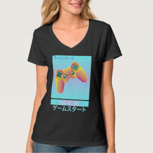 Camiseta Game On Video Game Controller Retro Vaporwave Japo