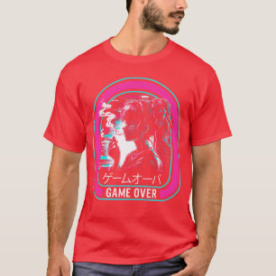 Camiseta Game Over Anime Japonés Vaporwave Chica Triste Ani
