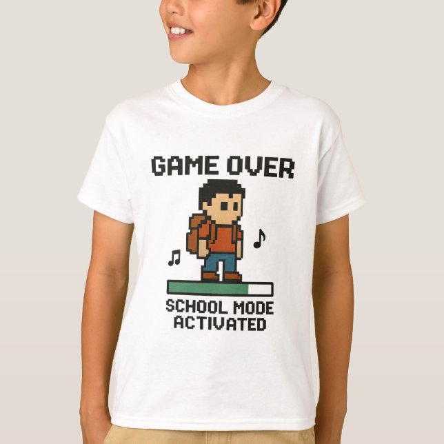 Camiseta Game Over - Back to School (Anverso)