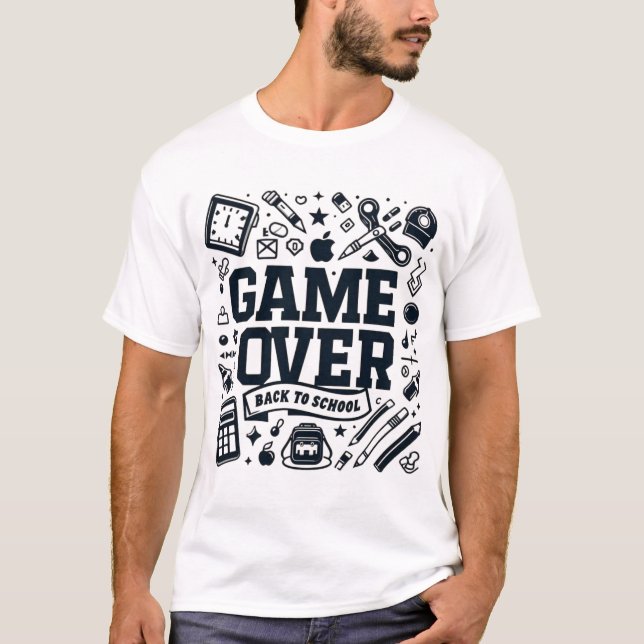 Camiseta Game Over, Back to School: Monochrome Essentials (Anverso)