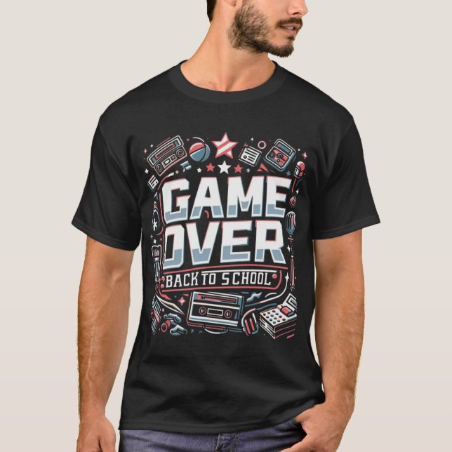 Camiseta Game Over, Back to School: Retro Vibes (Anverso)
