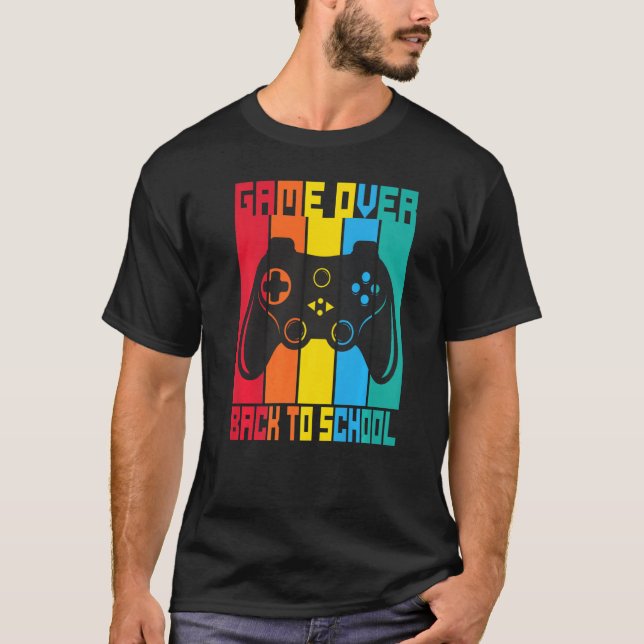 Camiseta Game Over Back To School Sunset Student Game Contr (Anverso)