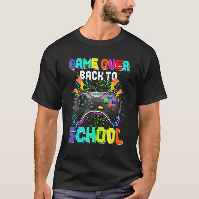Camiseta Game Over Back To School Video Game Leveled Up Boy (Anverso)