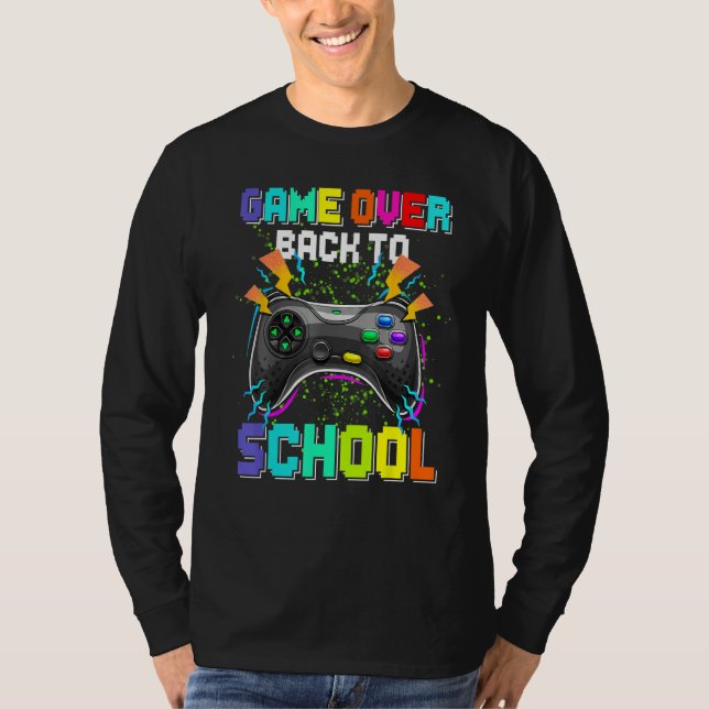 Camiseta Game Over Back To School Video Game Leveled Up Boy (Anverso)