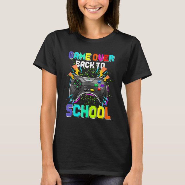 Camiseta Game Over Back To School Video Game Leveled Up Boy (Anverso)