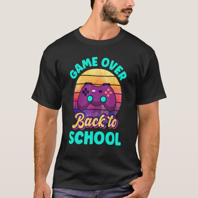 Camiseta Game Over Back To School Video Game Leveled Up Boy (Anverso)