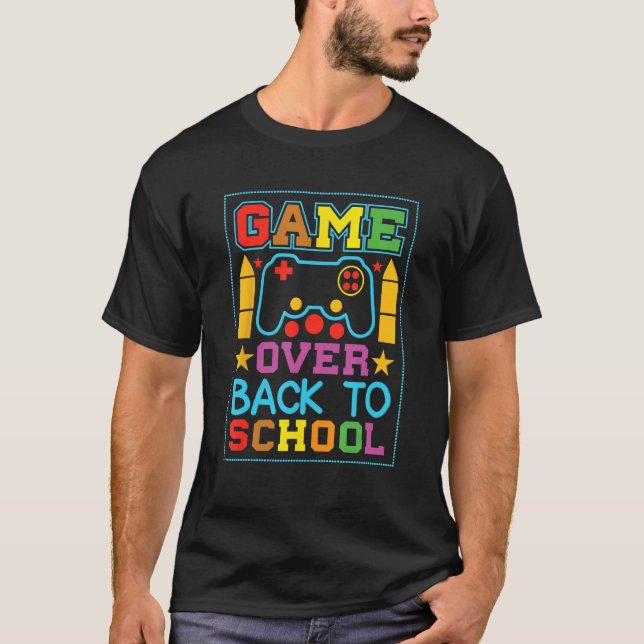 Camiseta Game Over Back To School Video Game Leveled Up Boy (Anverso)