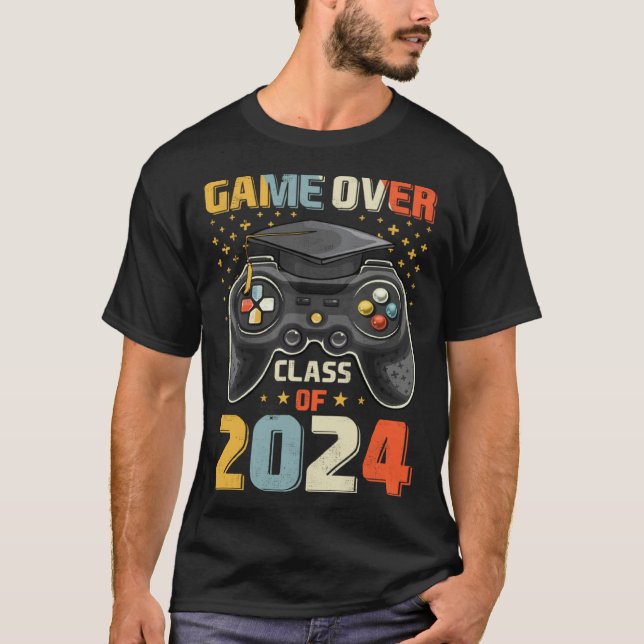 Camiseta Game Over Class Of 2024 Graduation Happy Last Day  (Anverso)