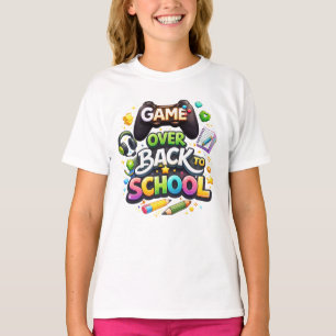 Camiseta “Game Over – De vuelta al cole” Colorido tema de j