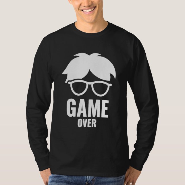 Camiseta Game Over Funny Gamer Nerd Gaming  Discreet Small (Anverso)