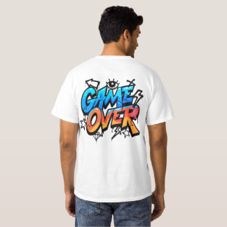 Camiseta Game Over Graffiti Style Gamer T-Shirt – Bold Blue