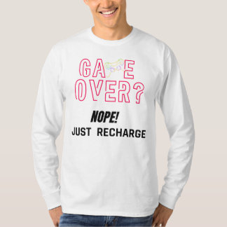 Camiseta Game Over Nope Just Recharge Neon Gamer