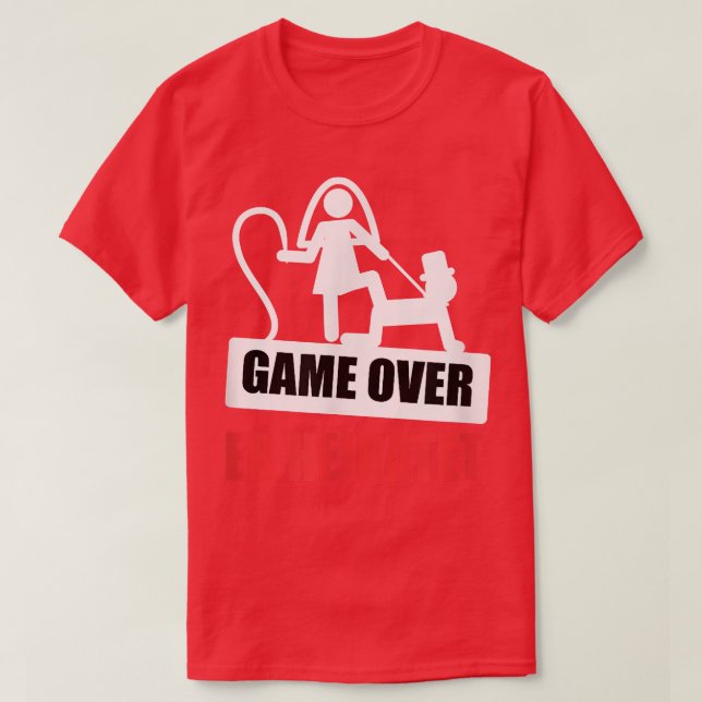 Camiseta Game Over se casó Fiesta de bodas Novio  (Diseño del anverso)