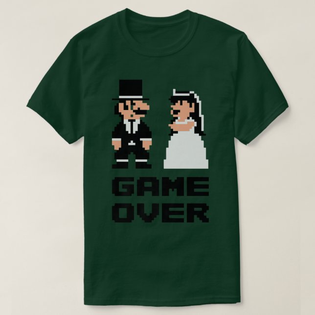 Camiseta Game Over Stag Party , Bride Groom Comic  (Diseño del anverso)