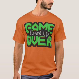 Camiseta Game Over Sube de Nivel Mundo de Juego Retro Piela