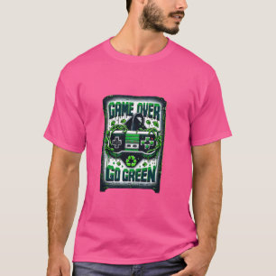 Camiseta Game Over, Ve Verde Arte Pixel