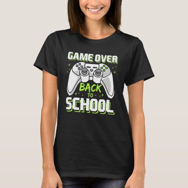 Camiseta Game Over Video Game Controller Gamer Back To Scho (Anverso)