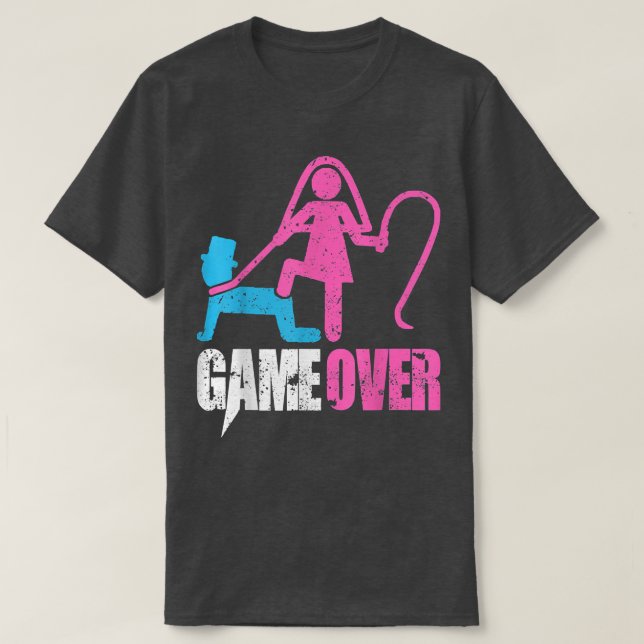 Camiseta Game Over Wedding Bride and Groom Bachelor Party  (Diseño del anverso)