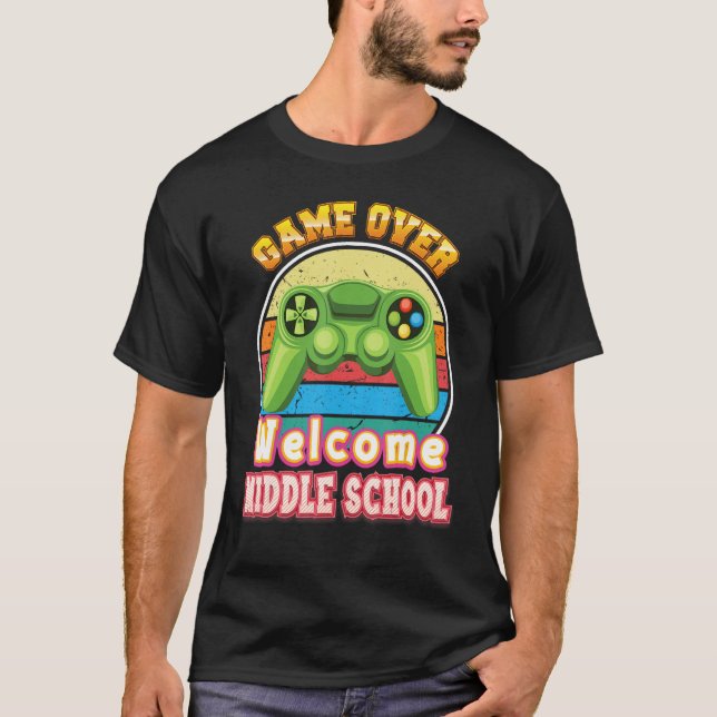 Camiseta Game Over Welcome Middle School Gamer Back To Scho (Anverso)