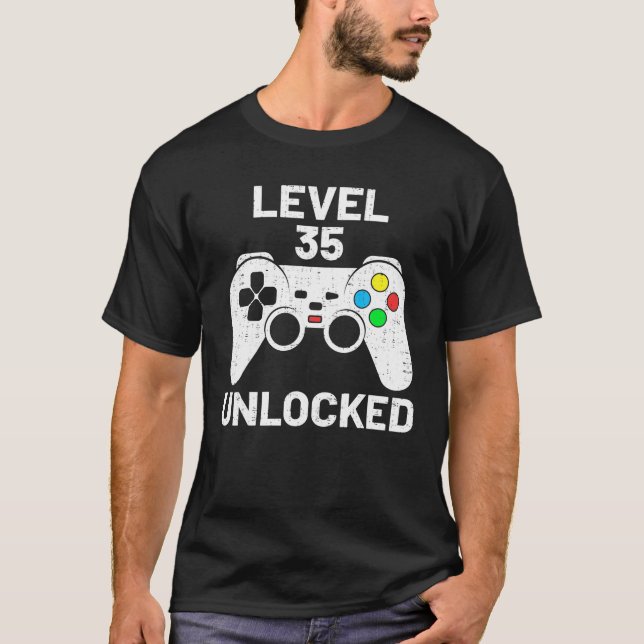 Camiseta Gamepad 35th jugador de video divertido sin bloque (Anverso)