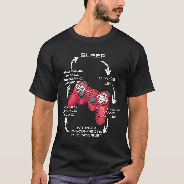 Camiseta Gamer Boy Daily Life Cycle Gaming de niños Gam (Anverso)