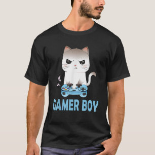Camiseta Gamer Boy Kawaii Anime Gamer Gato Gracioso Video G