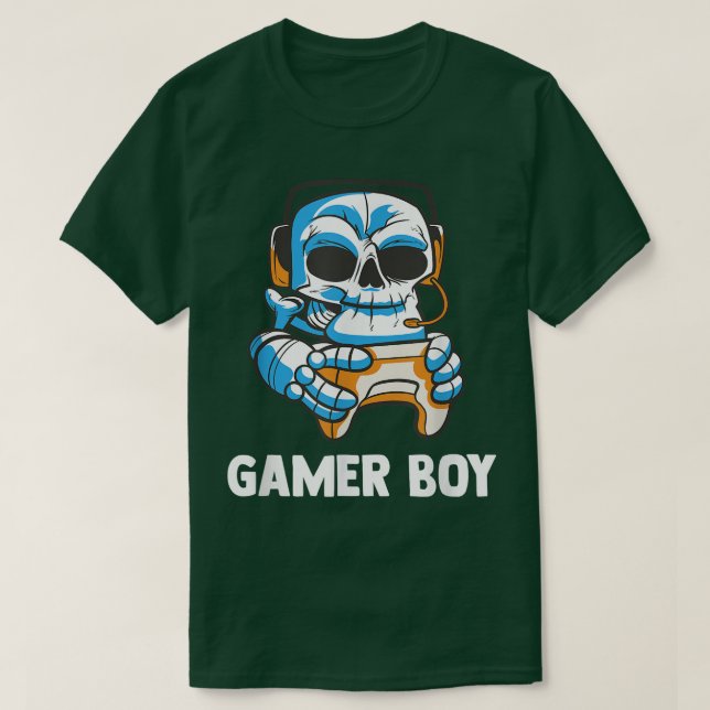Camiseta Gamer Boy Skeleton - Videojuegos en línea T-Sh (Diseño del anverso)