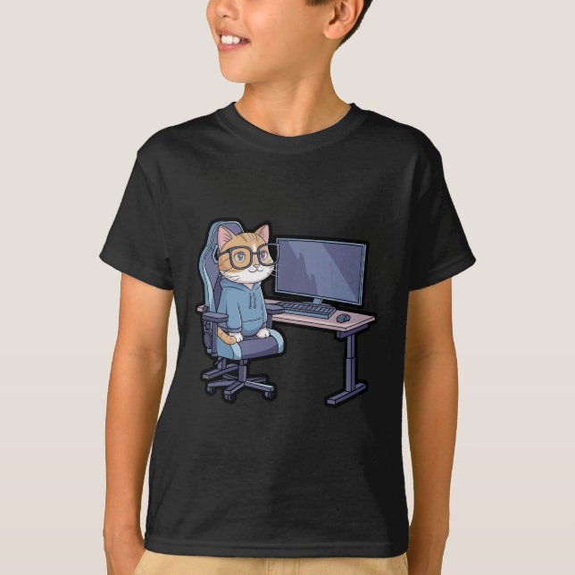 Camiseta Gamer Cat Squad Funny Meme  (Anverso)