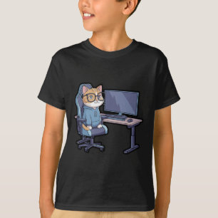 Camiseta Gamer Cat Squad Meme Divertido