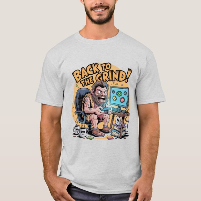 Camiseta Gamer Cavernícola Divertido Molido Prehistórico (Anverso)