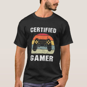 Camiseta Gamer certificado Retro Funny Video Games Gaming V