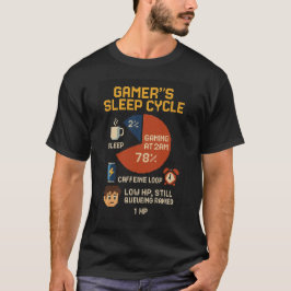 Camiseta Gamer ciclo de sueño Pixel Art - Gracioso bajo HP 