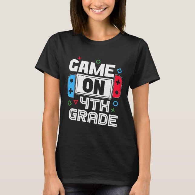 Camiseta Gamer Ck To School Funny Game 4th Grade Kids Boys  (Anverso)