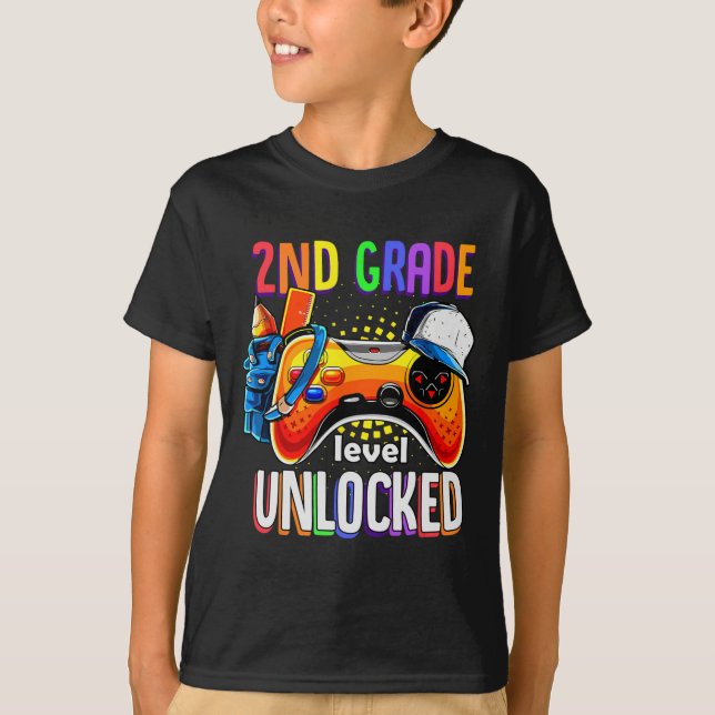 Camiseta Gamer Ck To School Gamepad 2nd Second Grade Level  (Anverso)