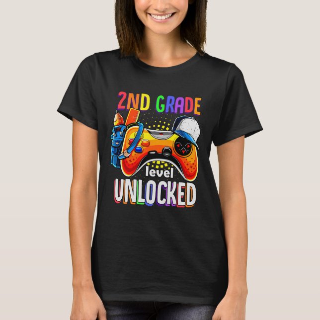 Camiseta Gamer Ck To School Gamepad 2nd Second Grade Level  (Anverso)