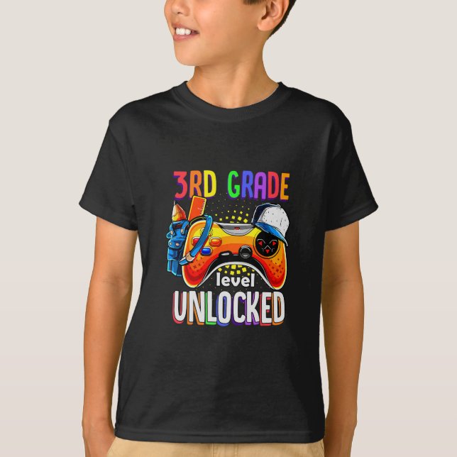 Camiseta Gamer Ck To School Gamepad 3rd Third Grade Level U (Anverso)