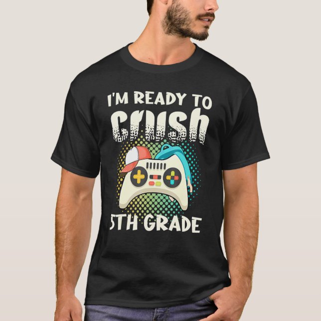Camiseta Gamer Controller School Estoy Listo Para Aplastar  (Anverso)