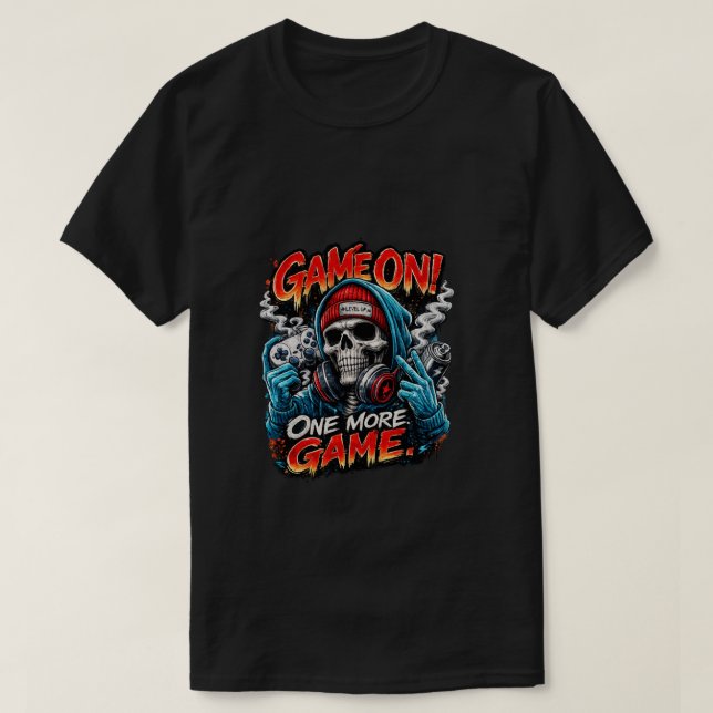 Camiseta Gamer Cráneo Game On (Diseño del anverso)