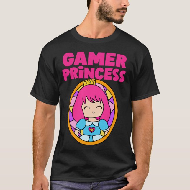 Camiseta Gamer Cute Princess Video Game  For Her (Anverso)