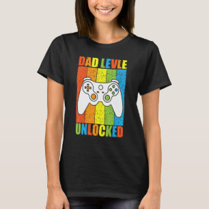 Camiseta Gamer Dad Level Unlocked Gamer Controller Colorfu