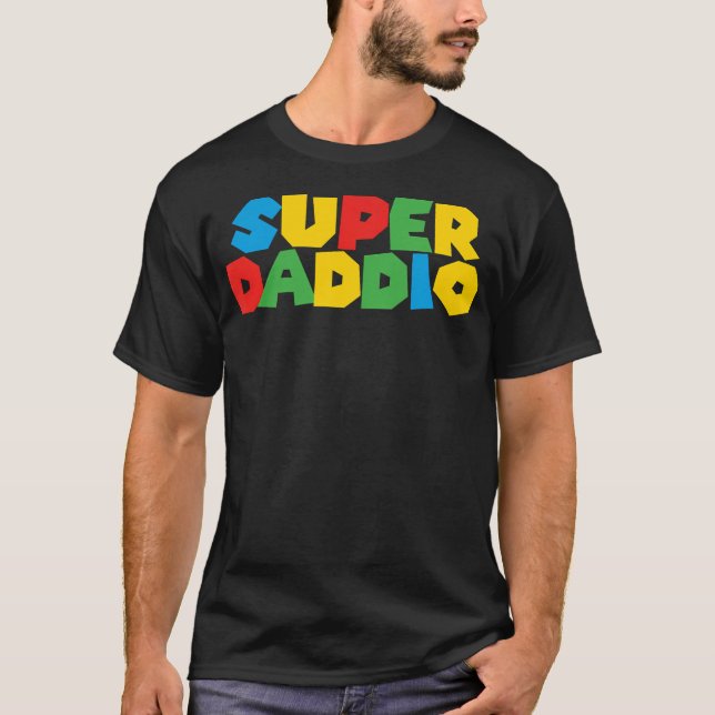 Camiseta Gamer Daddio Funny Super Dad Padres Graciosos De W (Anverso)