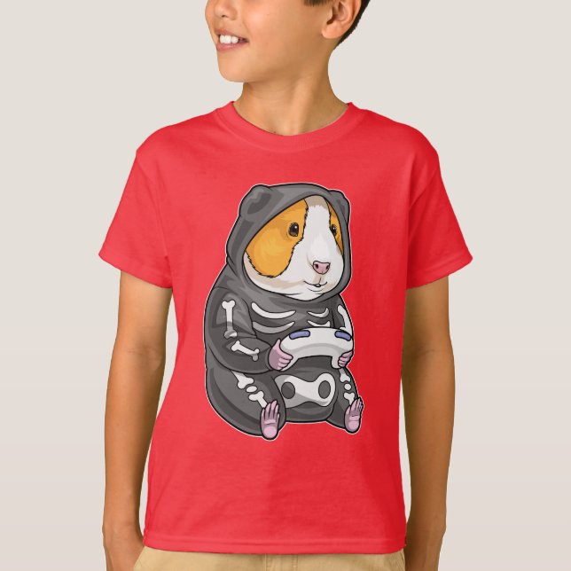 Camiseta Gamer de cerdos de Guinea Halloween (Anverso)
