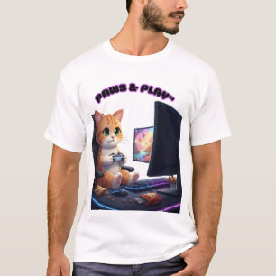 Camiseta Gamer de gatos - Paws & Play
