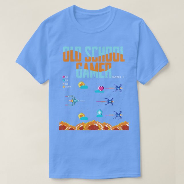 Camiseta Gamer de la vieja escuela (Diseño del anverso)